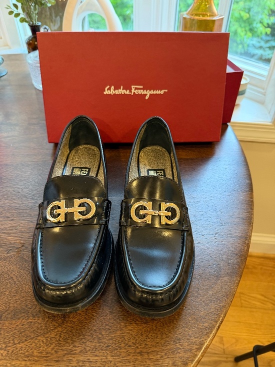 Men\'s Size 10 Salvatore Ferragamo OFELIA Nero Calf Platinum Skid main image 4